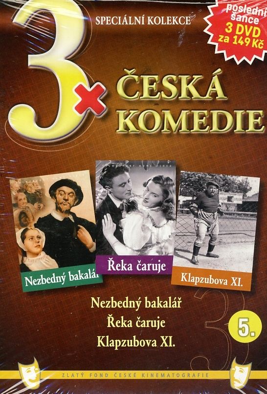 3x Česká komedie 5: Nezbedný bakalář + Řeka čaruje + Klapzubova XI. DVD pošetka