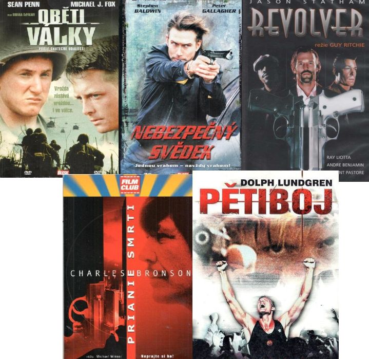 Kolekce 5 DVD pošetky(Oběti v., Nebezpečný sv., Revolver., Přání smr.,Pětiboj)