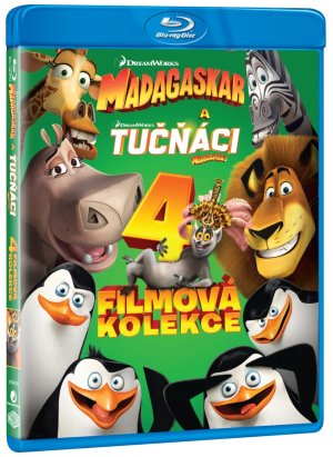 Madagaskar 1-3 + Tučňáci z Madagaskaru kolekce - Blu-ray 4BD