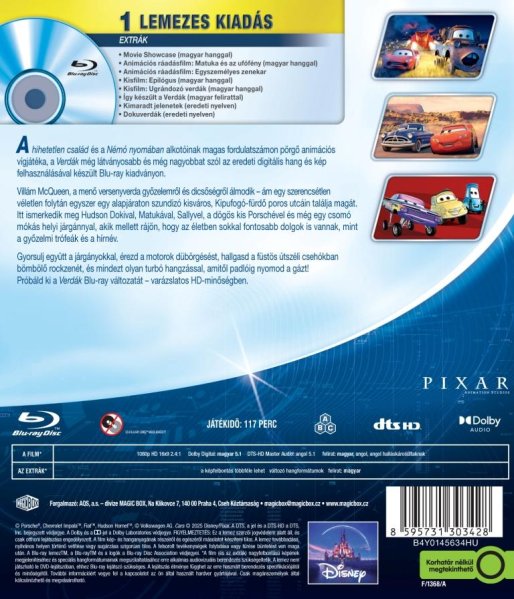 detail Auta - Blu-ray (maďarský obal)