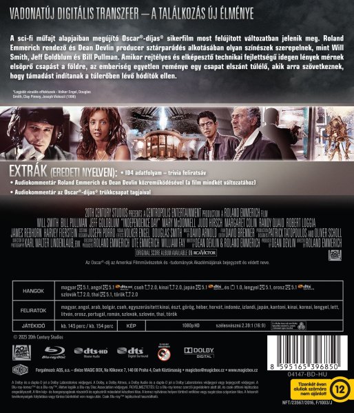 detail Den nezávislosti (původní a prodloužená verze) - Blu-ray (maďarský obal)