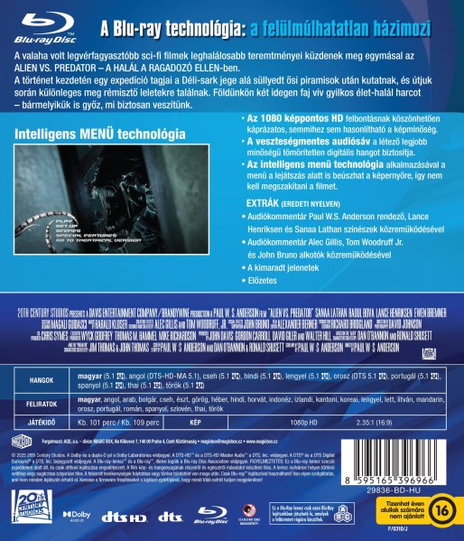detail Vetřelec vs. Predátor - Blu-ray (maďarský obal)
