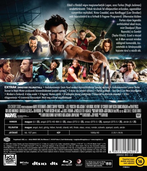 detail X-Men Origins: Wolverine - Blu-ray (maďarský obal) bez CZ