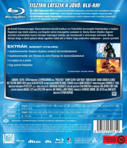 detail Predátor 2 - Blu-ray (maďarský obal)