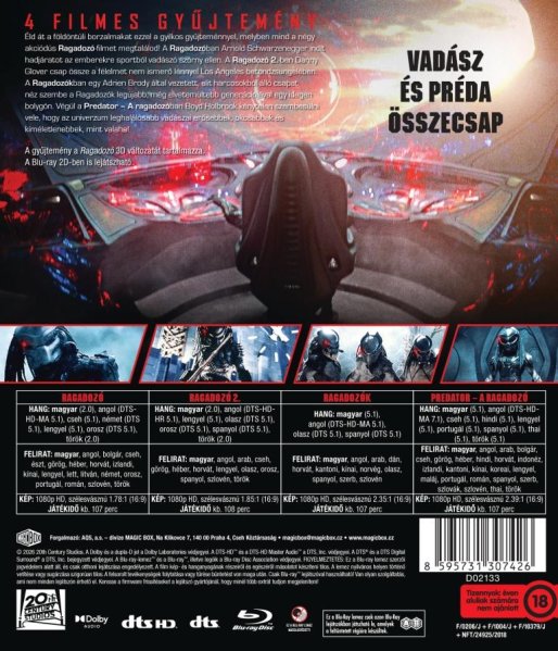 detail Predátor 1-4 kolekce - Blu-ray 4BD (maďarský obal)