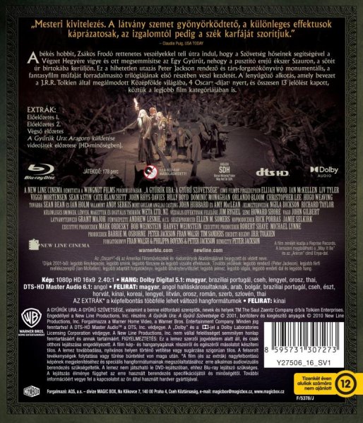 detail Pán prstenů: Společenstvo Prstenu - Blu-ray (maďarský obal)