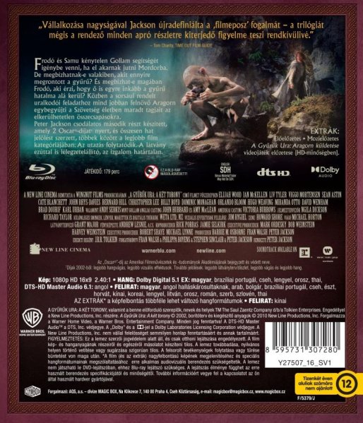 detail Pán prstenů: Dvě věže - Blu-ray (maďarský obal)