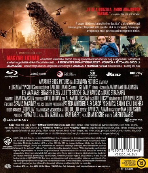 detail Godzilla (2014) - Blu-ray (maďarský obal)