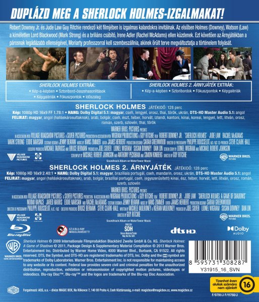 detail Sherlock Holmes 1-2 kolekce - Blu-ray 2BD (maďarský obal)