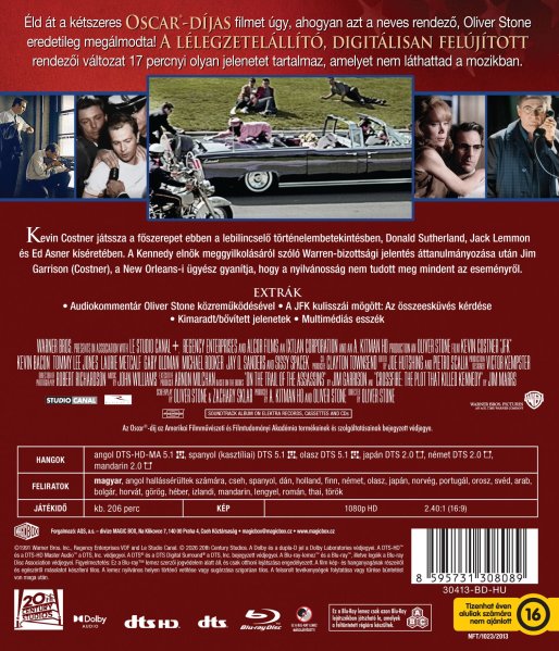 detail JFK - Blu-ray režisérská verze (maďarský obal)