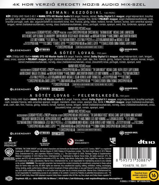 detail Temný rytíř trilogie - 4K Ultra HD Blu-ray (maďarský obal)