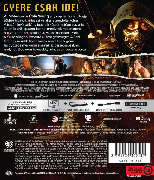 detail Mortal Kombat - 4K Ultra HD Blu-ray (maďarský obal)
