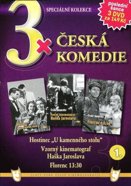 detail 3x Č.kom. 1:Host. U kam.stolu + Vzorný kin. Haš. Jar. + FLor.13:30 - DVD pošetka