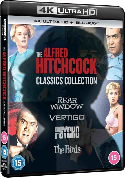 detail Alfred Hitchcock kolekce (Okno do dvora, Psycho, Vertigo, Ptáci) 4K UHD Blu-ray