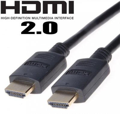 PremiumCord kabel HDMI High Speed+Ethernet (Verze 2.0), zlacené konektory, 2m