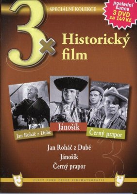 3x Historický film: Jan Roháč z Dubé + Jánošík + Černý prapor DVD pošetka
