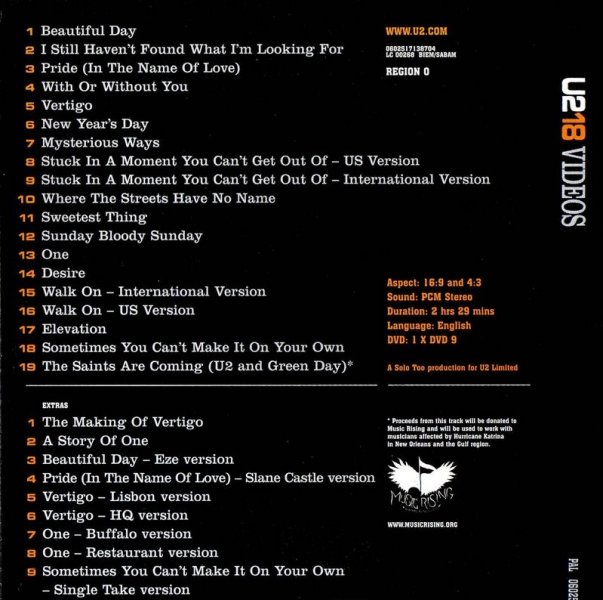 detail U2-18 Videos - DVD