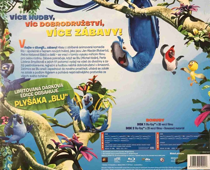 detail Rio 2 - Blu-ray 3D + 2D Limitovaná edice s plyšovou hračkou