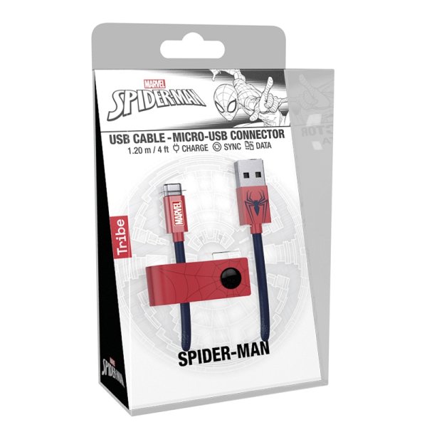 detail Micro USB kabel Spider-Man 120 cm