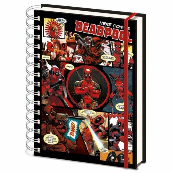 detail Zápisník Deadpool - Comics colage - A5