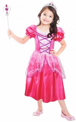 Dětský kostým - Růžová princezna 3-6 let, 96-116cm